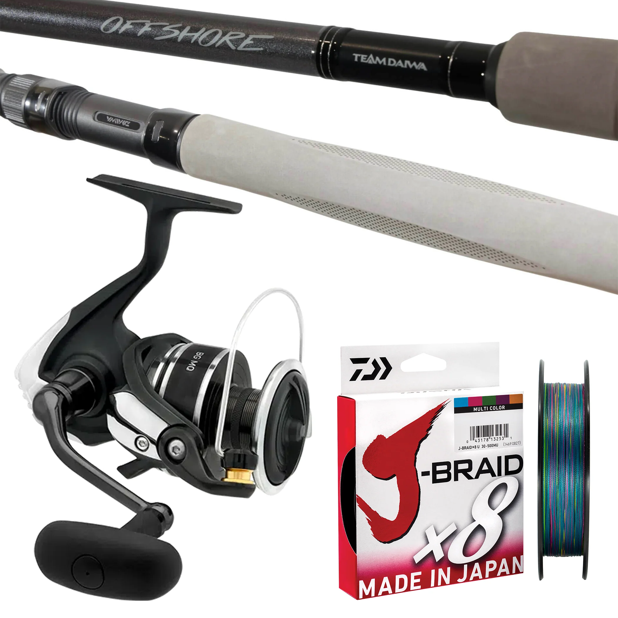 Daiwa TD Offshore 7'9" pe 3-5/ Daiwa BG MQ 8000-H/ Daiwa J-Braid 40lb 300m - Multicolour