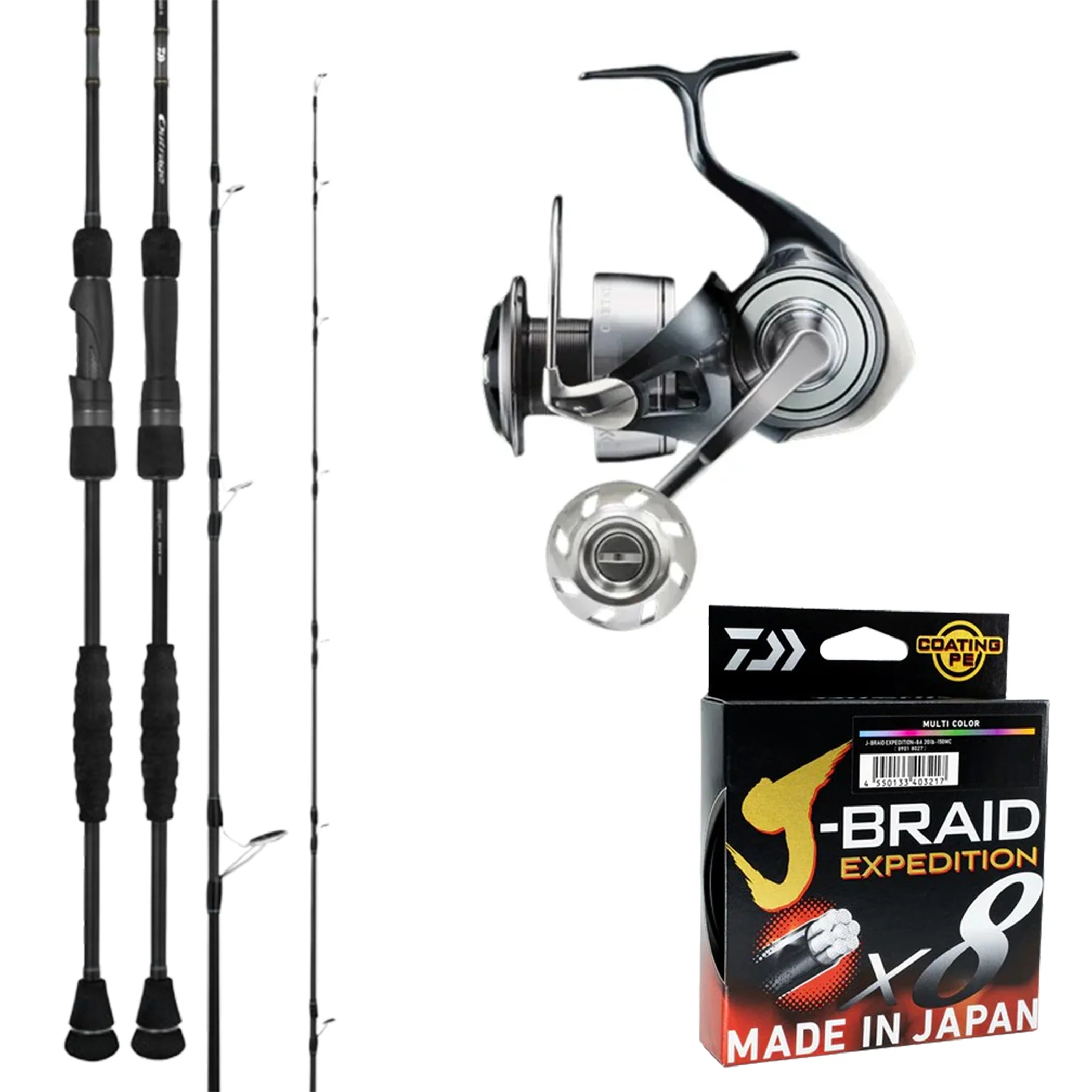 Daiwa 26 Outrage MX 6'2" pe3/ Daiwa 24 Certate LT 4000D-CXH-ARK/ Daiwa J-Braid Expedition 30lb 300m - Multi-Colour