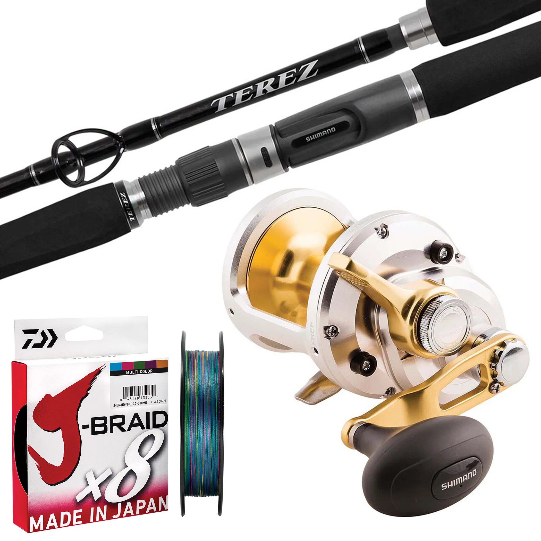 Shimano Terez 7' 1pc 30-65lb/ Shimano Talica 12/ Daiwa J-Braid 40lb 500m - Multicolour