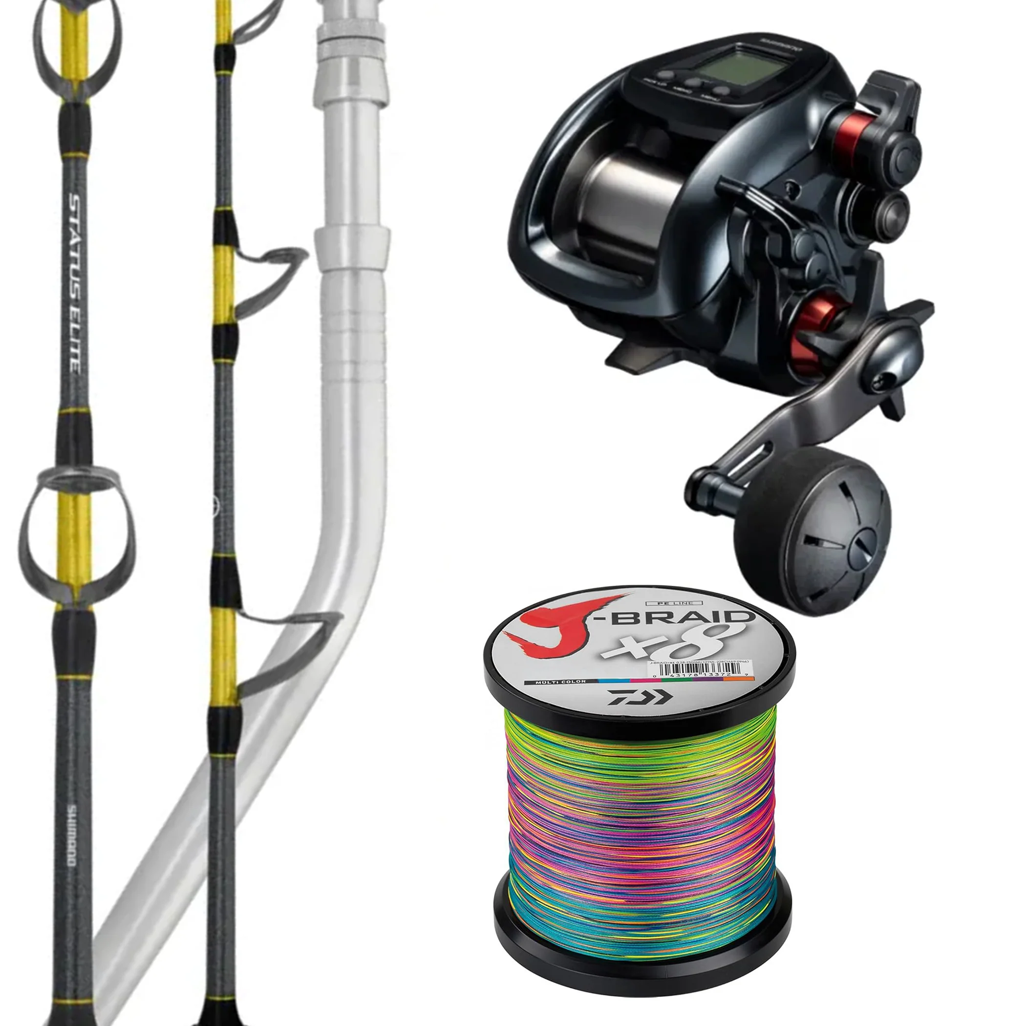 Shimano Plays 3000A/ Shimano Status Elite Deep Drop Rod 6'10" PE 3-6/ Daiwa J-Braid 40lb 500m - Multicolour