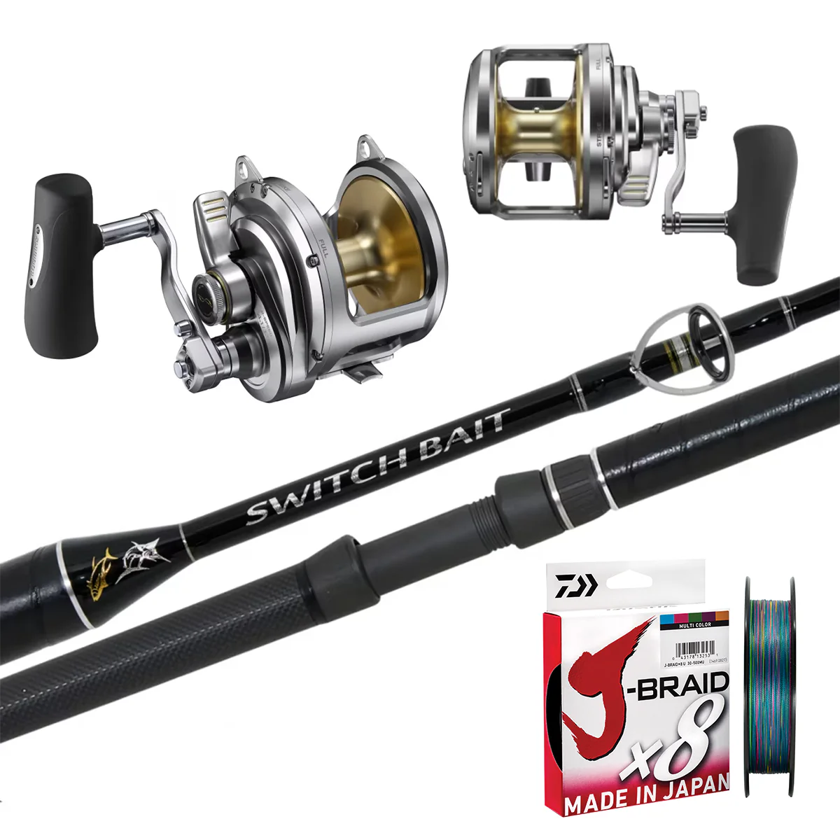 Shimano Switchbait 30-50/ Shimano Talica 2 Speed 25A/ Daiwa J-Braid 50lb 500m - Multicolour