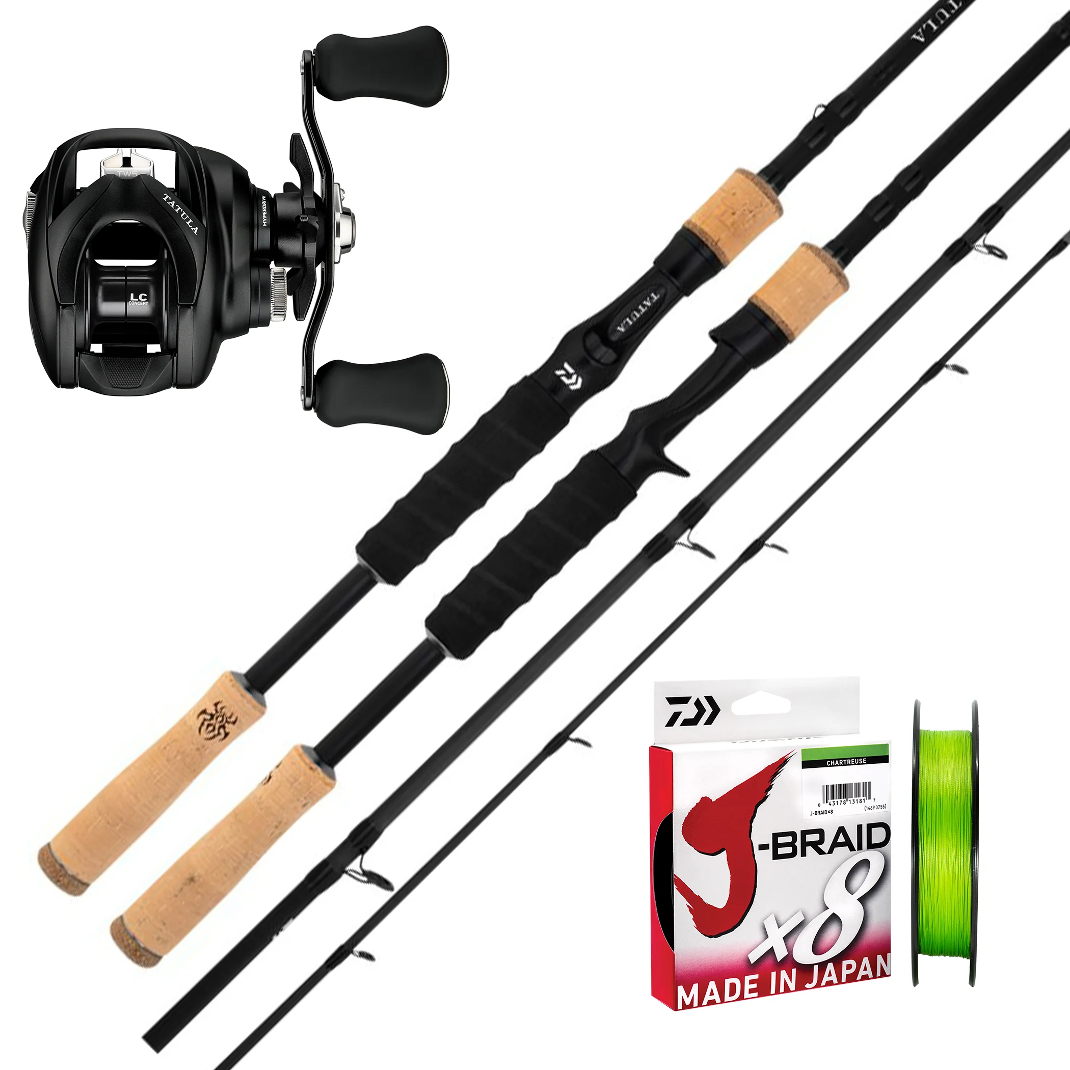 Daiwa 23 Tatula 7' 2pc Butt Join 5-9kg/ Daiwa 25 Tatula TW 150H/ Daiwa J-Braid 20lb 150m - Chartreuse