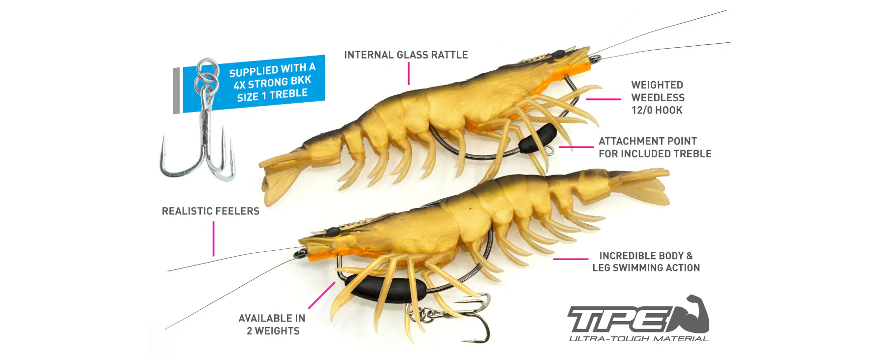 Chasebaits King Flick Prawn Heavy 180mm 71g - Image 2