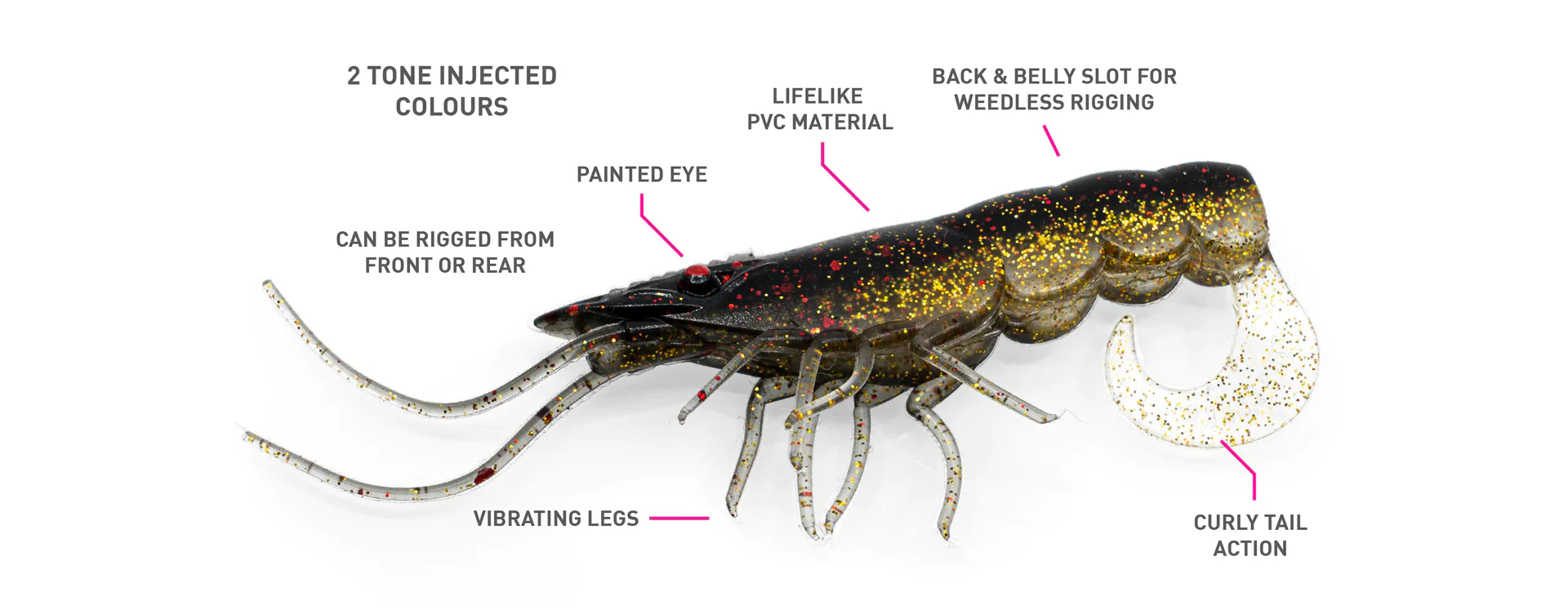 Chasebaits Curly Prawn 2.5in - Image 8