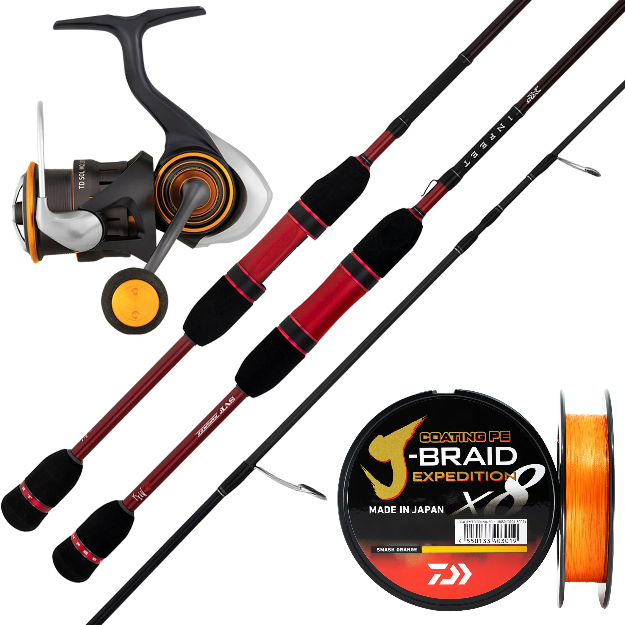 Daiwa 23 Infeet Z 7'3" 2pc (Butt Join) ULFS/ Daiwa 25 TD SOL MQ 2000S/ Daiwa J-Braid Expedition 0.6 8lb 150m - Orange