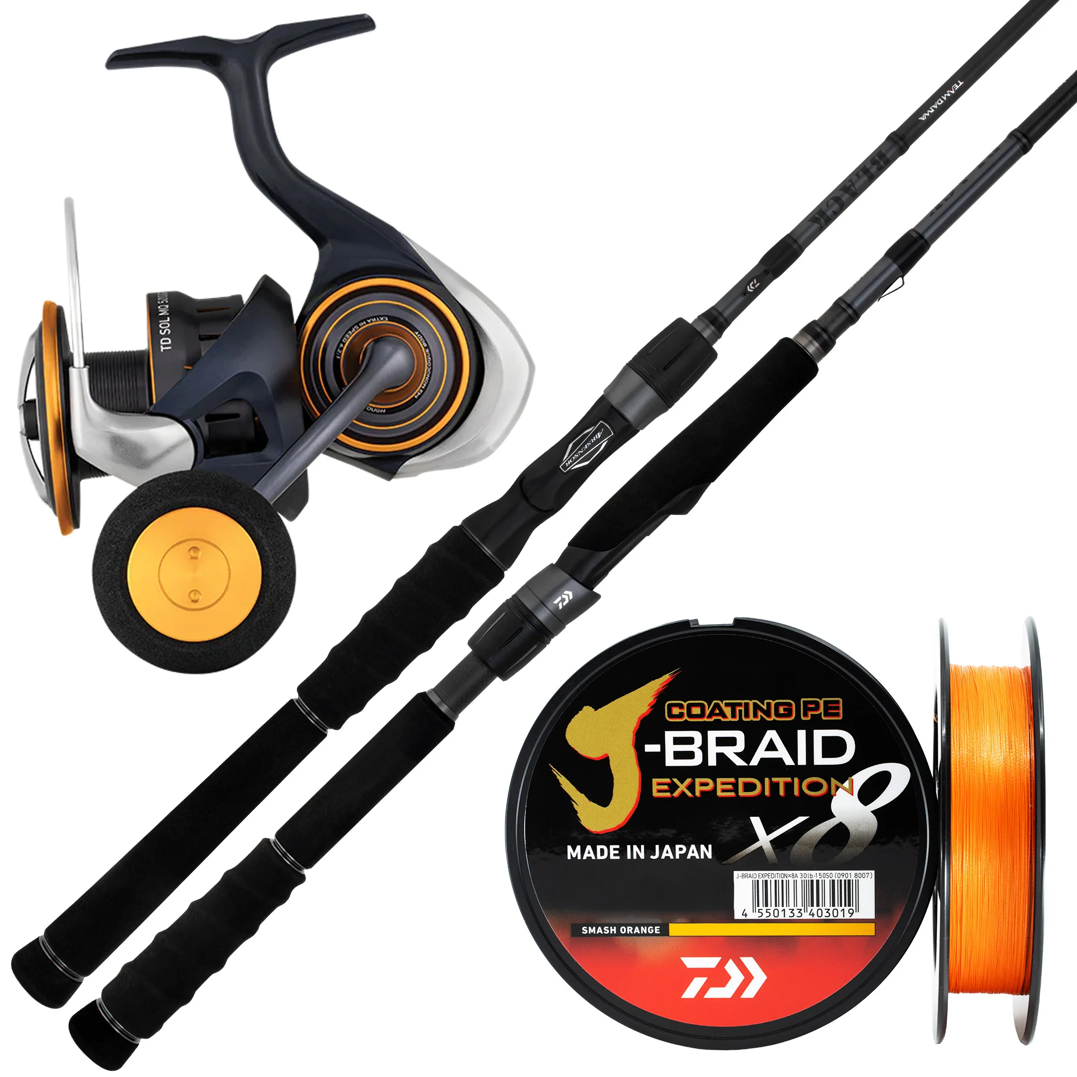 Daiwa 23 TD Black Humphead 7'4" 2pc (Butt Join) 5-10kg/ Daiwa 25 TD SOL MQ 5000D-CXH/ Daiwa J-Braid Expedition 25lb 300m - Multi-Colour
