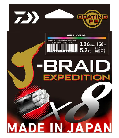 Daiwa J-Braid Expedition X8 Multi-Colour 3000m Bulk Braid