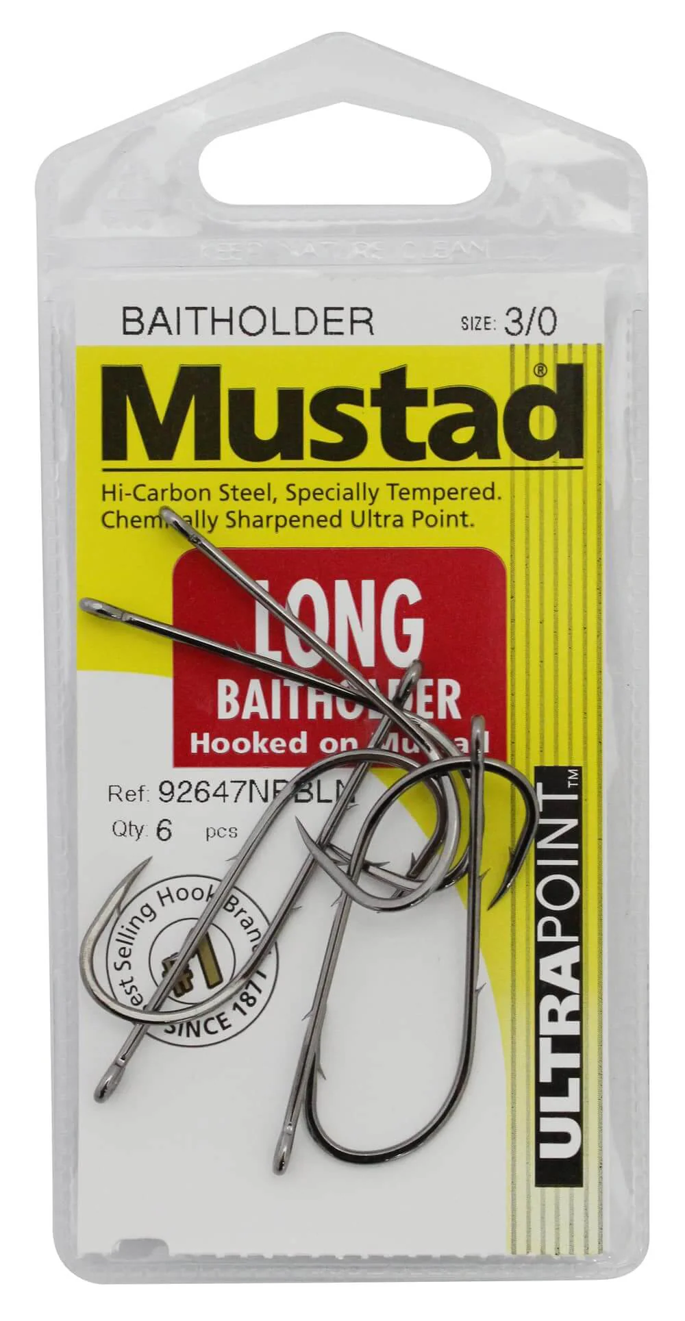 Mustad Long Baitholder Hooks