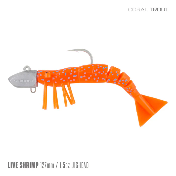 Samaki Live Shrimp Jighead Multipack 165mm 1.5oz Rigged Soft Plastic - Image 2