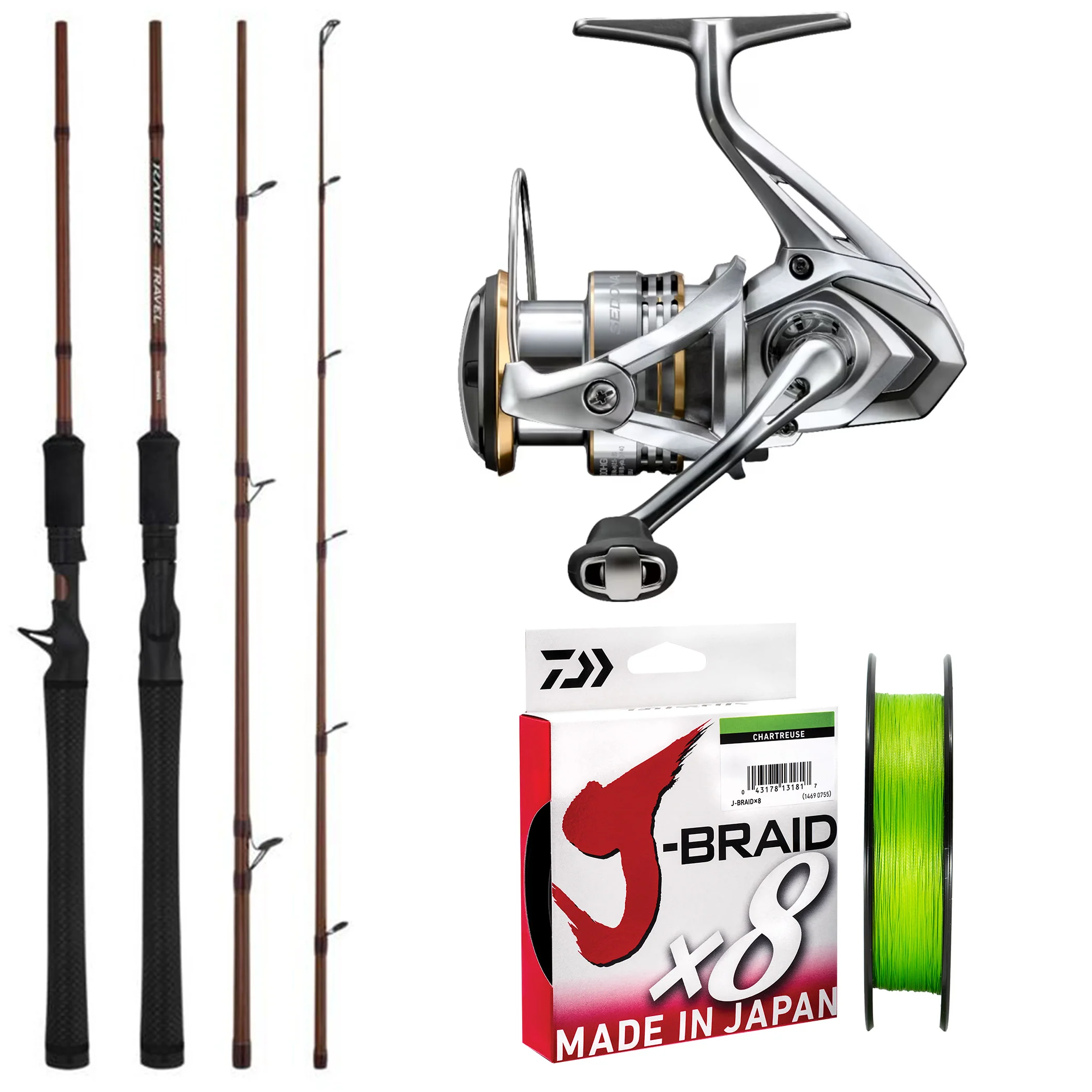 Shimano 23 Raider Travel 7' 3-6kg/ Shimano Sedona FJ 3000HG/ Daiwa J-Braid 10lb Chartreuse 150m
