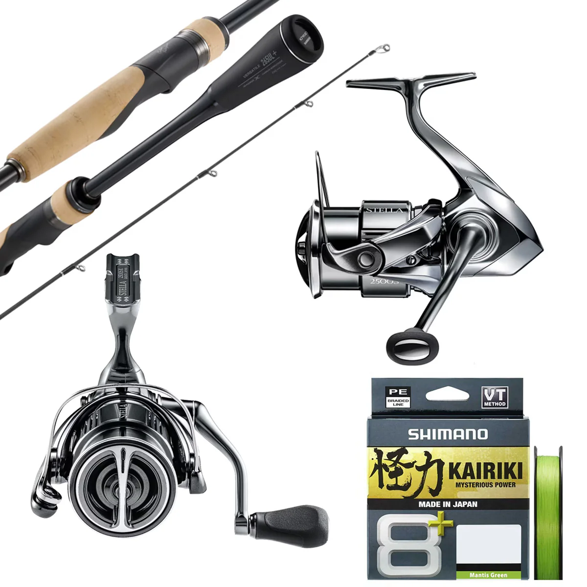 Shimano Expride 6'10" 4-8lb 2pc/ Shimano Stella FK 2500HG/ Shimano Kairiki 8+ 6lb 150m - Mantis Green