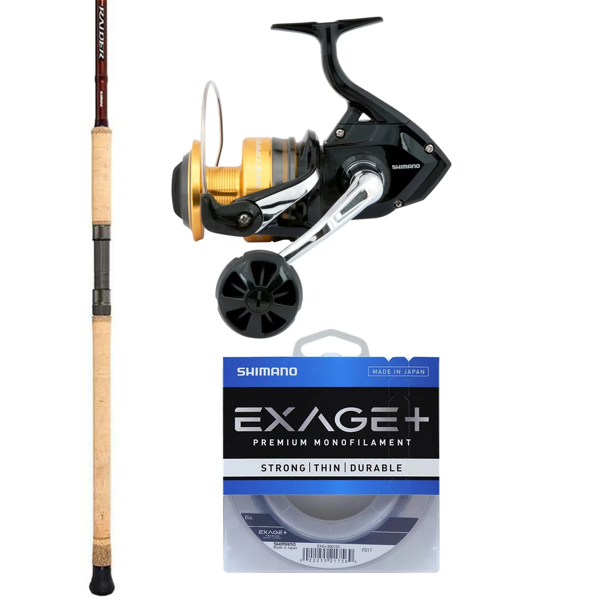 Shimano Raider 12' 2pc 5-10kg/ Shimano Socorro SW 8000/ Shimano Exage 30lb Mono - 300m