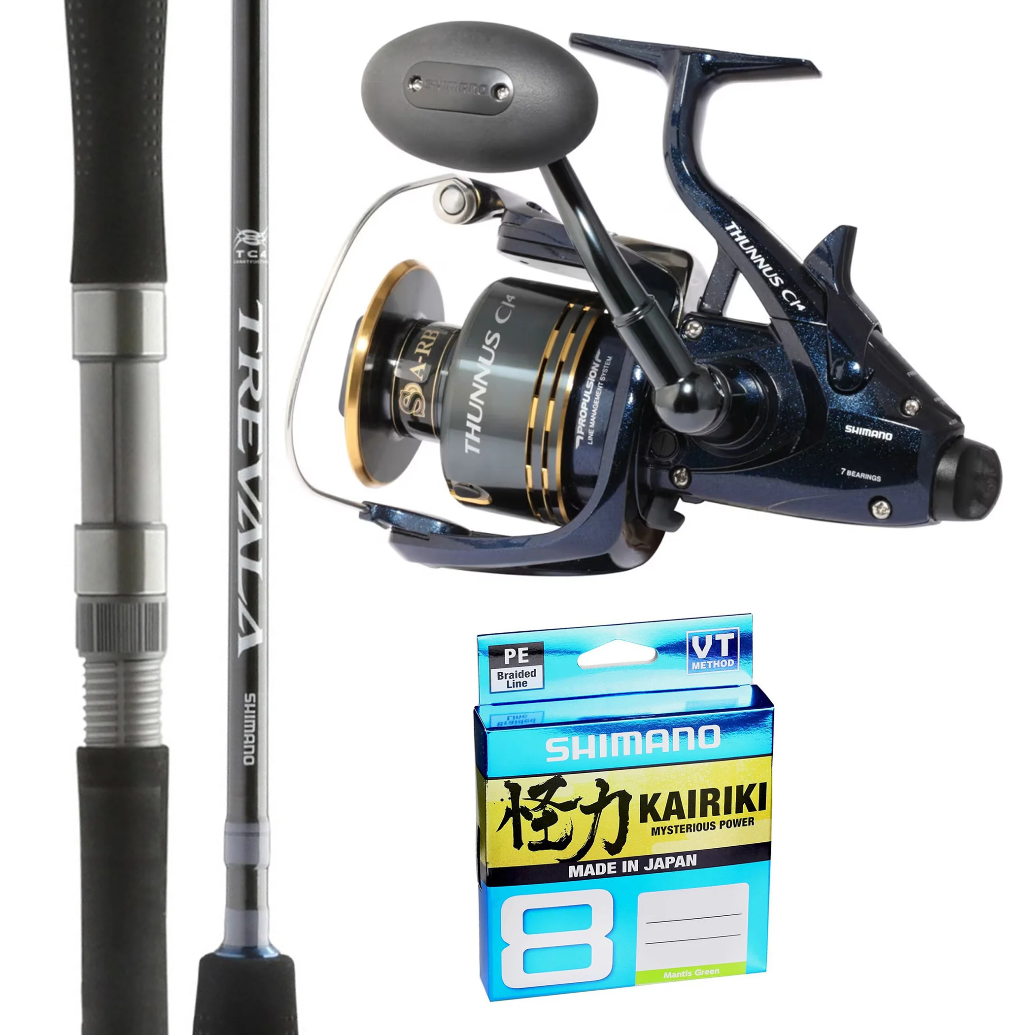 Shimano Trevala B 6'6" 30-50lb/ Shimano Thunnus C-I4 8000/ Shimano Kairiki 40lb 300m - Green