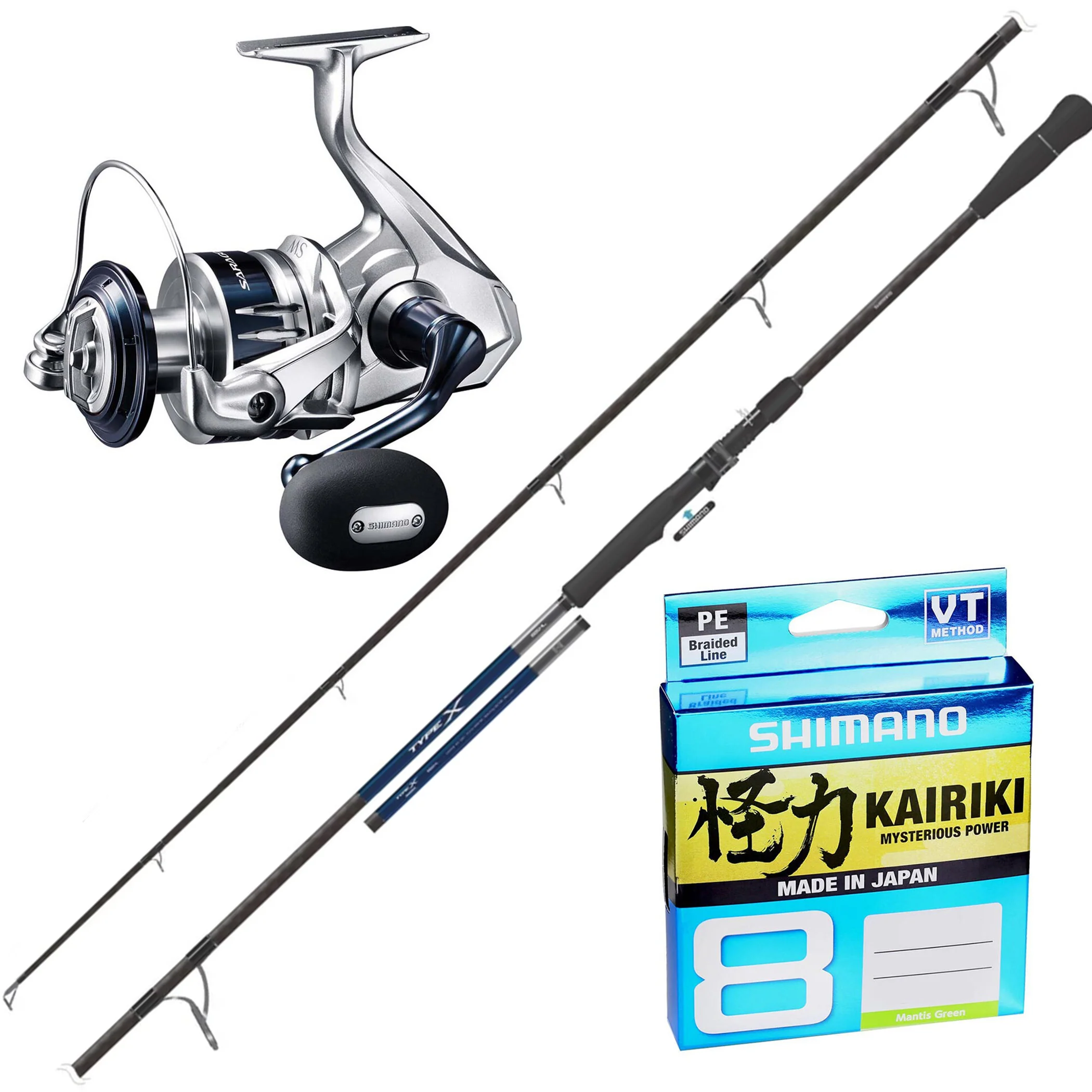 Shimano Type-X 5'10" Pe 3-5/ Shimano Saragosa SW 6000 HG/ Shimano Kairiki 30lb 300m - Green