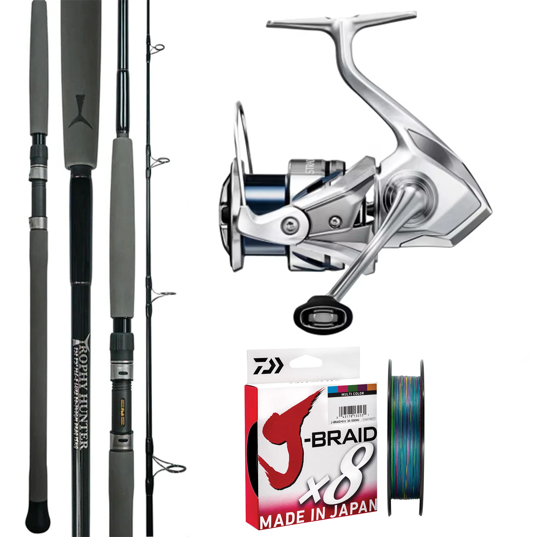 Trophy Hunter 7'4" 10-17lb/ Shimano Stradic FM 4000XG/ Daiwa J-Braid 20lb 300m - Multicolour