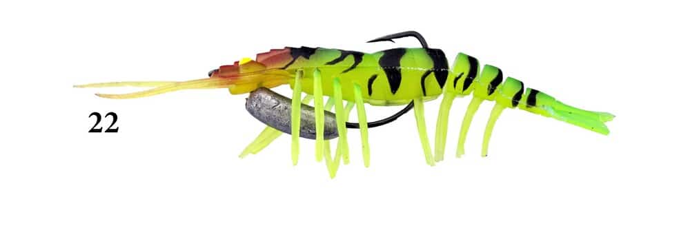Zerek Live Shrimp Hot Legs 3in Rigged Plastic